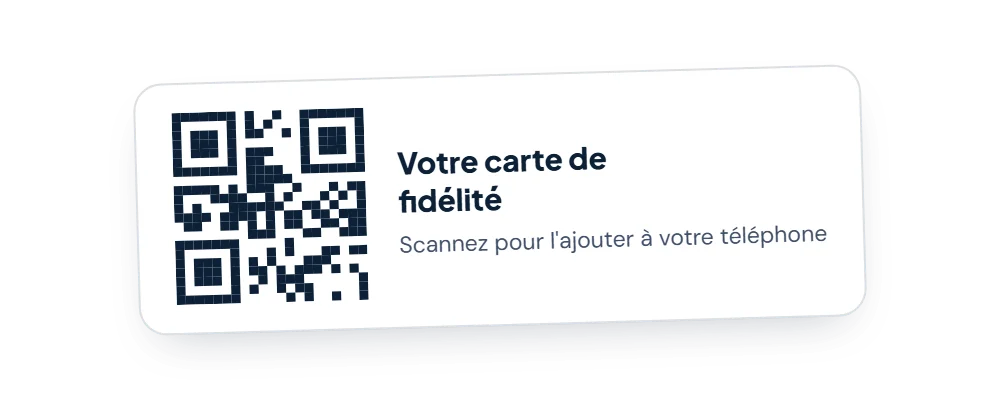 QR d'inscription posé au comptoir : « Scannez pour ajouter votre carte »